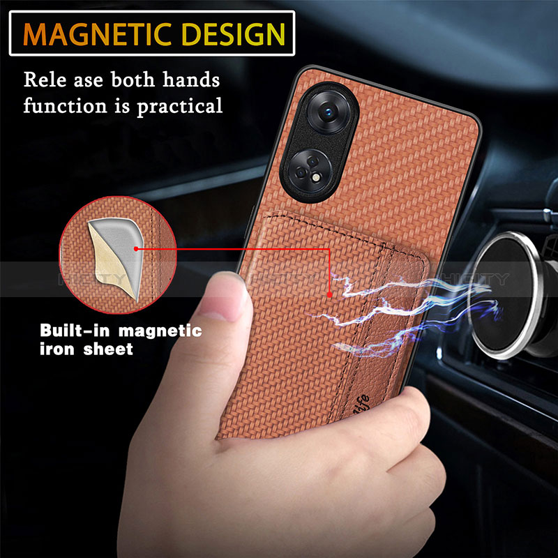 Silikon Hülle Handyhülle Ultra Dünn Schutzhülle Tasche Flexible mit Magnetisch S01D für Oppo Reno8 T 4G groß