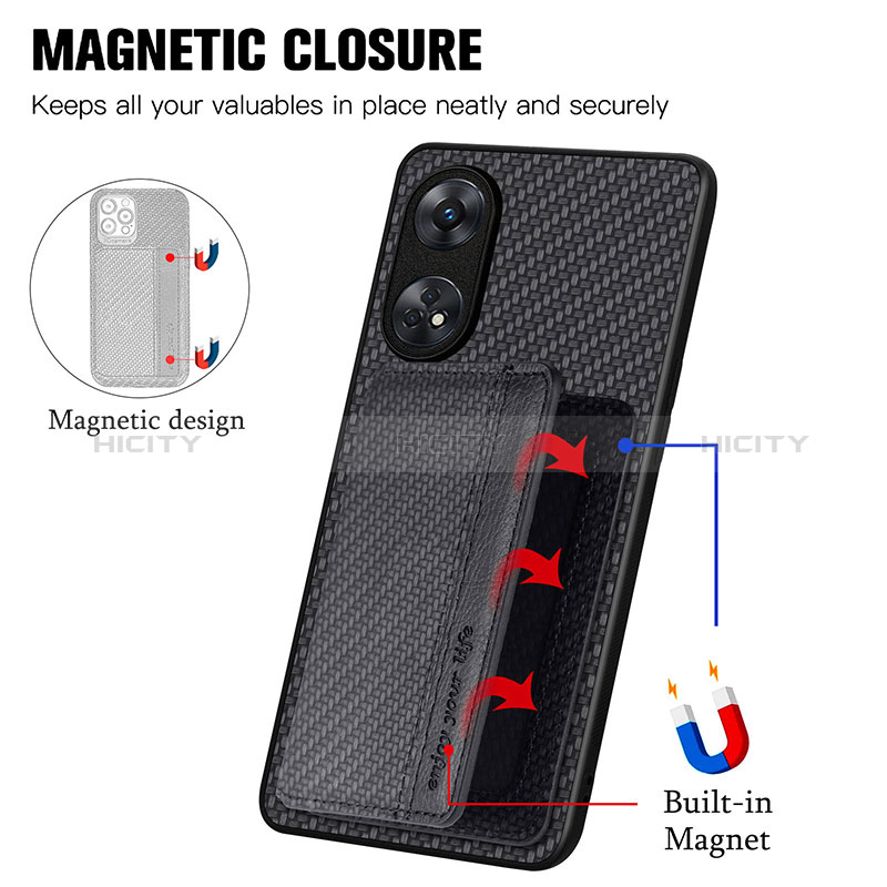 Silikon Hülle Handyhülle Ultra Dünn Schutzhülle Tasche Flexible mit Magnetisch S01D für Oppo Reno8 T 4G groß