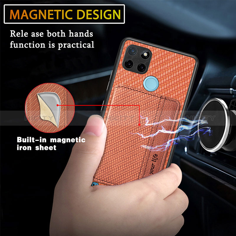 Silikon Hülle Handyhülle Ultra Dünn Schutzhülle Tasche Flexible mit Magnetisch S01D für Realme C21Y groß