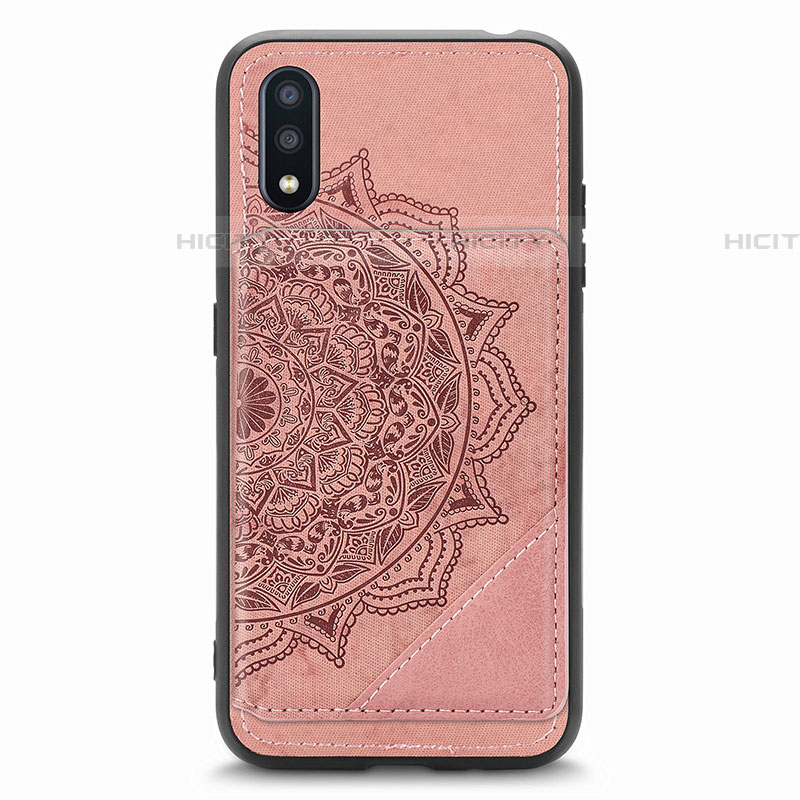 Silikon Hülle Handyhülle Ultra Dünn Schutzhülle Tasche Flexible mit Magnetisch S01D für Samsung Galaxy A01 SM-A015 Rosegold