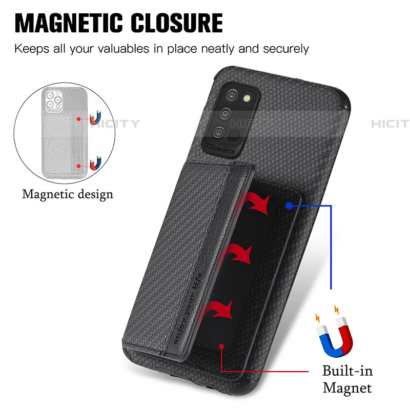 Silikon Hülle Handyhülle Ultra Dünn Schutzhülle Tasche Flexible mit Magnetisch S01D für Samsung Galaxy A03s