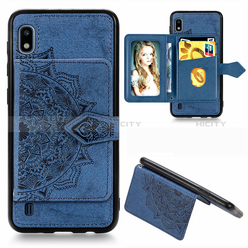 Silikon Hülle Handyhülle Ultra Dünn Schutzhülle Tasche Flexible mit Magnetisch S01D für Samsung Galaxy A10 Blau Plus