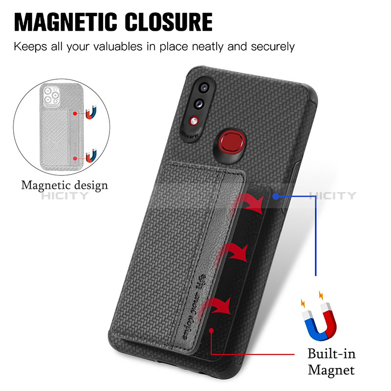 Silikon Hülle Handyhülle Ultra Dünn Schutzhülle Tasche Flexible mit Magnetisch S01D für Samsung Galaxy A10s groß