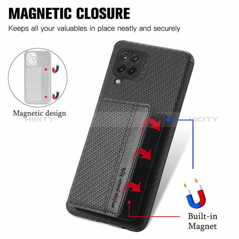 Silikon Hülle Handyhülle Ultra Dünn Schutzhülle Tasche Flexible mit Magnetisch S01D für Samsung Galaxy A12 groß