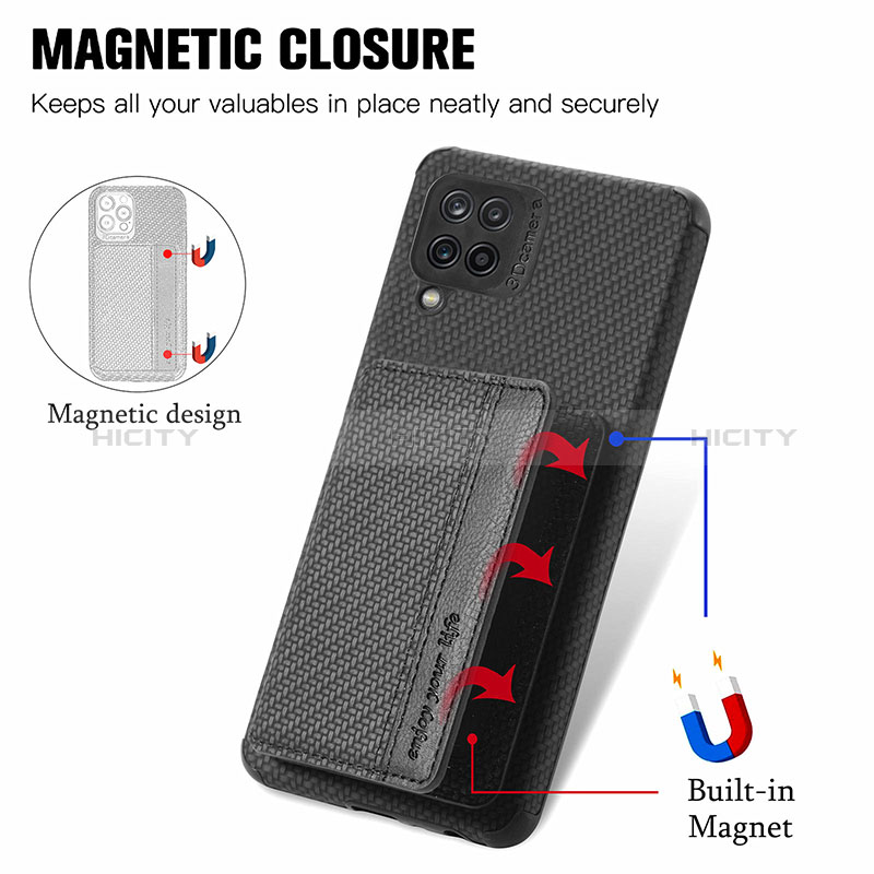 Silikon Hülle Handyhülle Ultra Dünn Schutzhülle Tasche Flexible mit Magnetisch S01D für Samsung Galaxy A12 5G groß