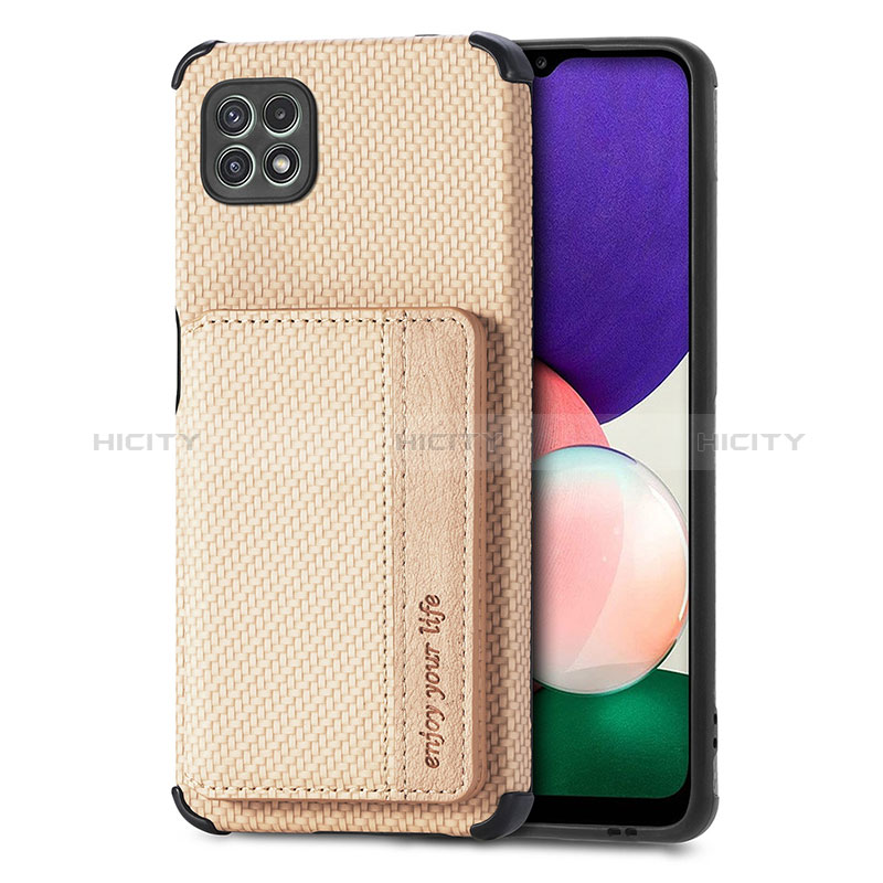 Silikon Hülle Handyhülle Ultra Dünn Schutzhülle Tasche Flexible mit Magnetisch S01D für Samsung Galaxy A22s 5G Gold