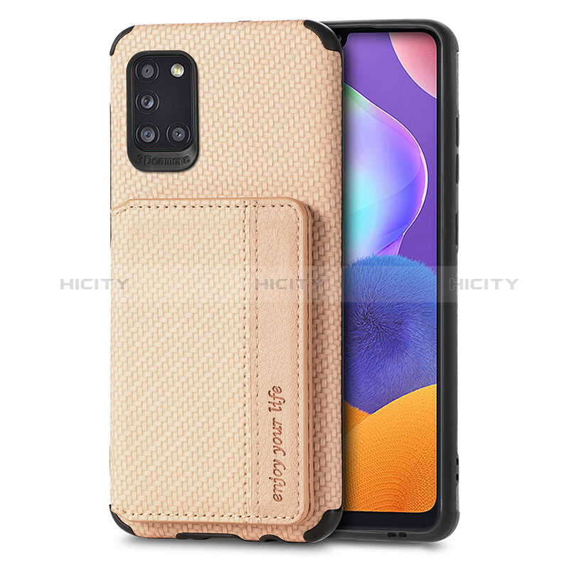 Silikon Hülle Handyhülle Ultra Dünn Schutzhülle Tasche Flexible mit Magnetisch S01D für Samsung Galaxy A31 Gold