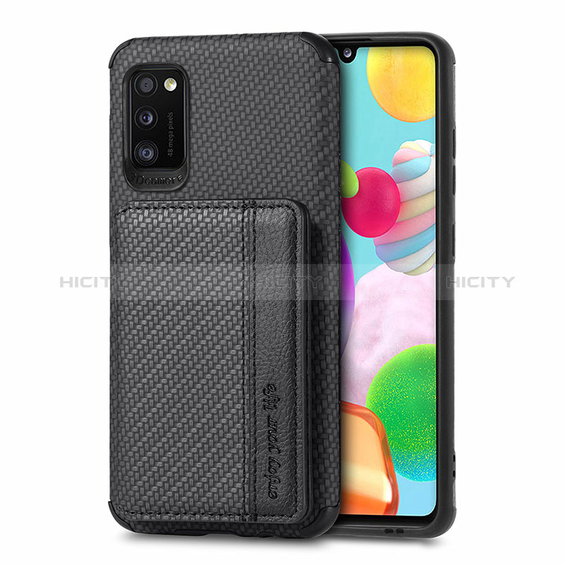 Silikon Hülle Handyhülle Ultra Dünn Schutzhülle Tasche Flexible mit Magnetisch S01D für Samsung Galaxy A41 Schwarz Plus