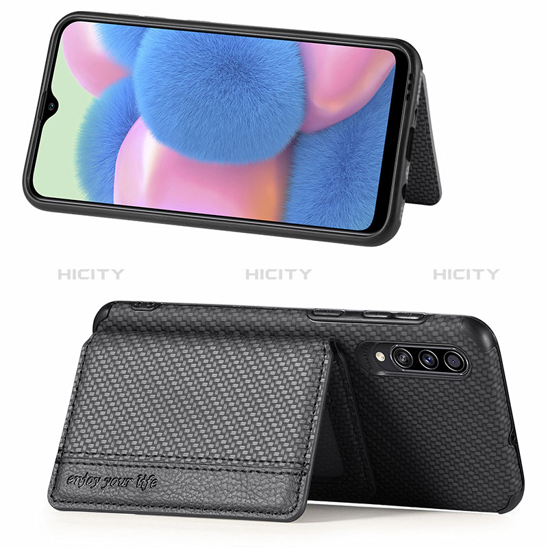 Silikon Hülle Handyhülle Ultra Dünn Schutzhülle Tasche Flexible mit Magnetisch S01D für Samsung Galaxy A50 groß