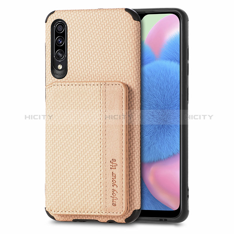 Silikon Hülle Handyhülle Ultra Dünn Schutzhülle Tasche Flexible mit Magnetisch S01D für Samsung Galaxy A50 Gold Plus