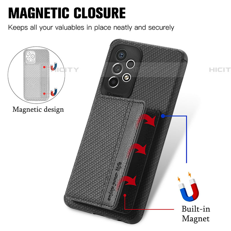 Silikon Hülle Handyhülle Ultra Dünn Schutzhülle Tasche Flexible mit Magnetisch S01D für Samsung Galaxy A73 5G groß