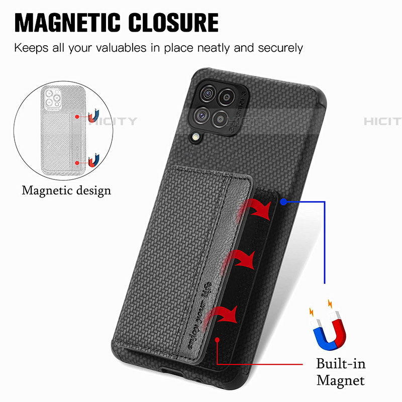 Silikon Hülle Handyhülle Ultra Dünn Schutzhülle Tasche Flexible mit Magnetisch S01D für Samsung Galaxy F62 5G groß