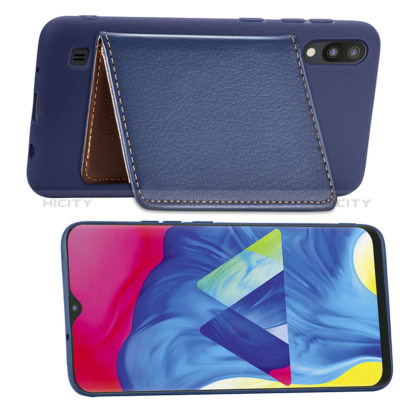Silikon Hülle Handyhülle Ultra Dünn Schutzhülle Tasche Flexible mit Magnetisch S01D für Samsung Galaxy M10 Blau