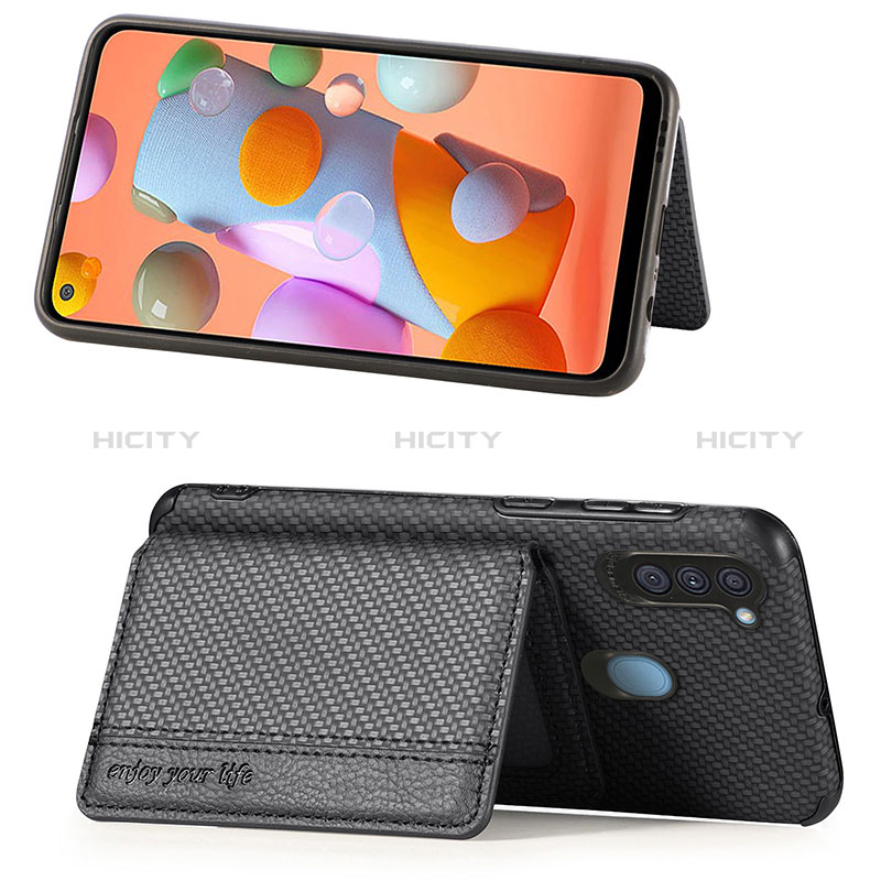 Silikon Hülle Handyhülle Ultra Dünn Schutzhülle Tasche Flexible mit Magnetisch S01D für Samsung Galaxy M11 groß