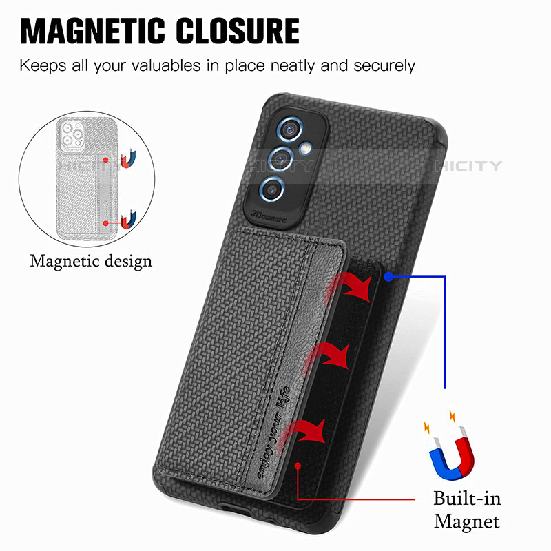 Silikon Hülle Handyhülle Ultra Dünn Schutzhülle Tasche Flexible mit Magnetisch S01D für Samsung Galaxy M52 5G