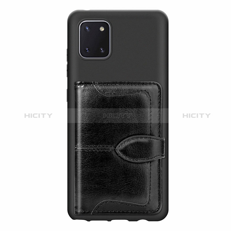 Silikon Hülle Handyhülle Ultra Dünn Schutzhülle Tasche Flexible mit Magnetisch S01D für Samsung Galaxy M60s Schwarz