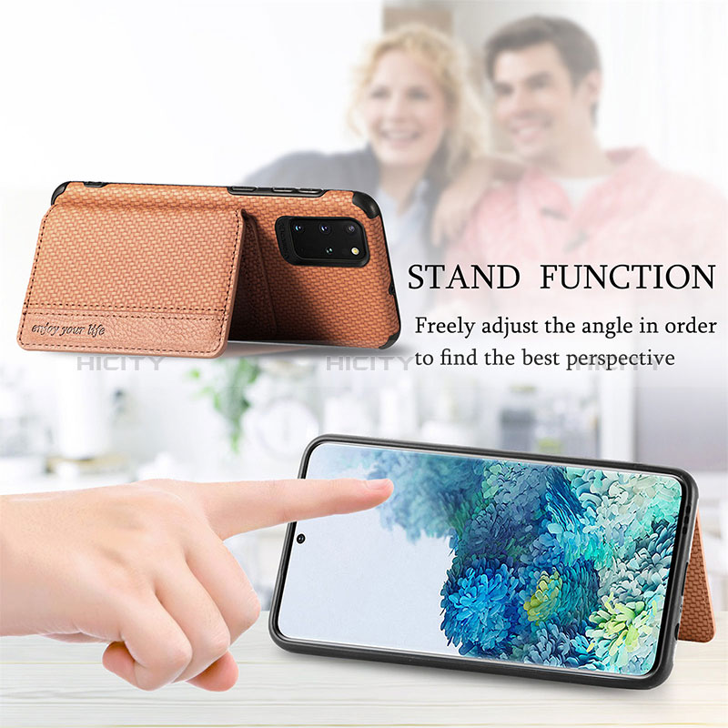 Silikon Hülle Handyhülle Ultra Dünn Schutzhülle Tasche Flexible mit Magnetisch S01D für Samsung Galaxy S20 Plus groß