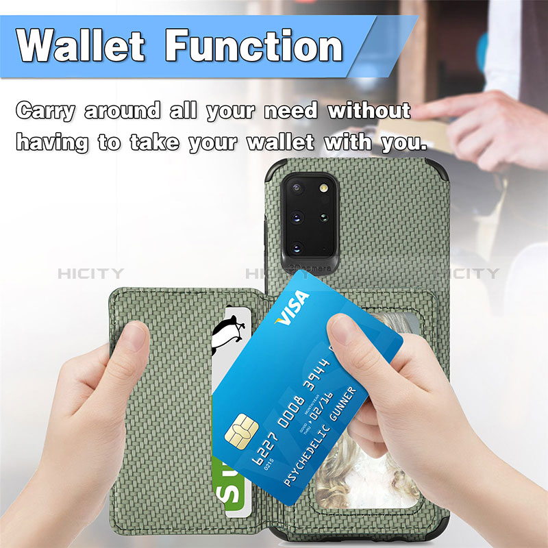 Silikon Hülle Handyhülle Ultra Dünn Schutzhülle Tasche Flexible mit Magnetisch S01D für Samsung Galaxy S20 Plus 5G groß