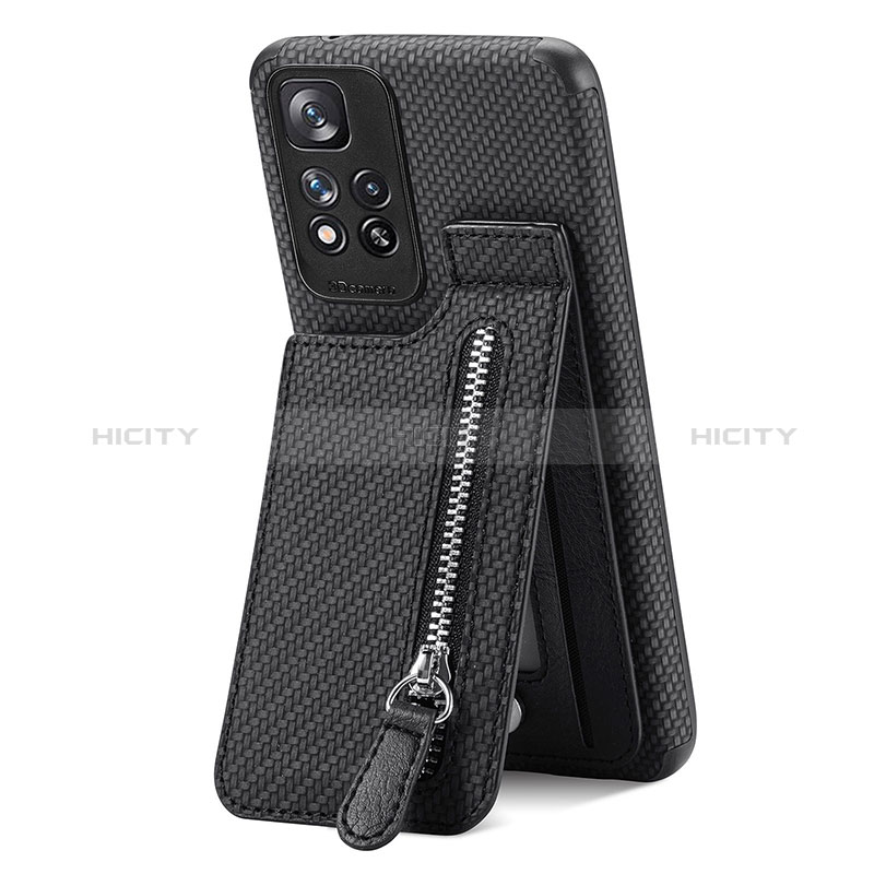 Silikon Hülle Handyhülle Ultra Dünn Schutzhülle Tasche Flexible mit Magnetisch S01D für Xiaomi Mi 11i 5G (2022) Schwarz Plus