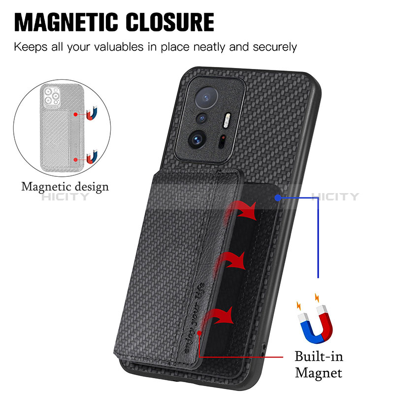 Silikon Hülle Handyhülle Ultra Dünn Schutzhülle Tasche Flexible mit Magnetisch S01D für Xiaomi Mi 11T 5G groß