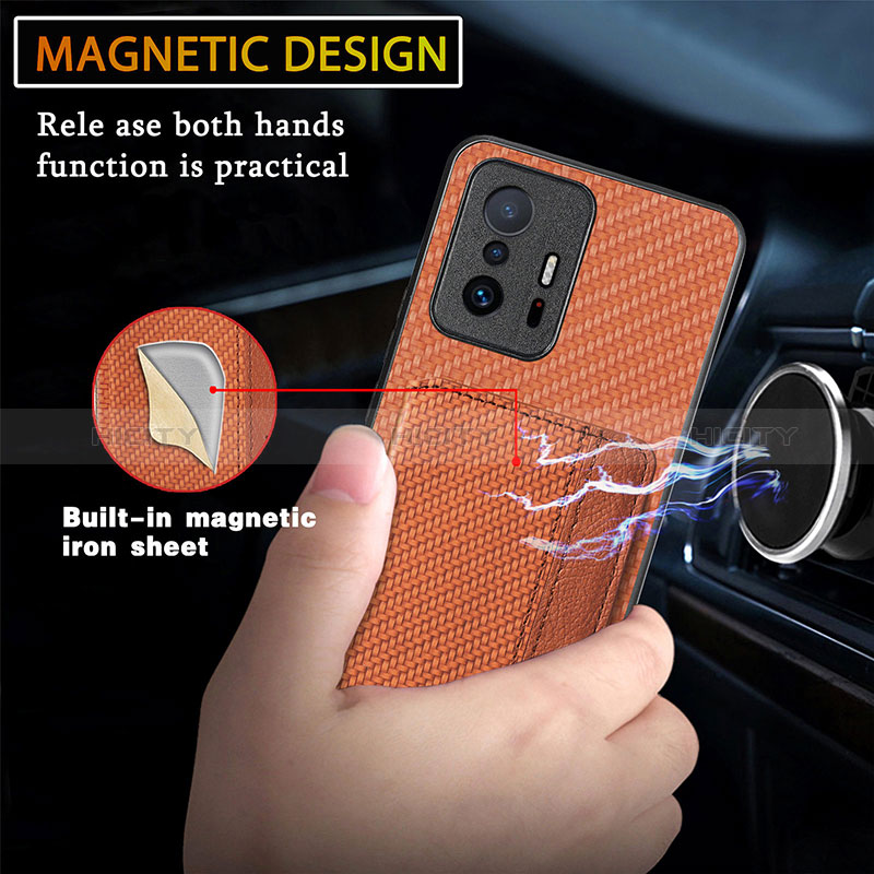 Silikon Hülle Handyhülle Ultra Dünn Schutzhülle Tasche Flexible mit Magnetisch S01D für Xiaomi Mi 11T Pro 5G groß