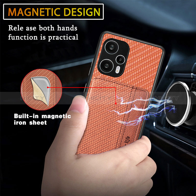 Silikon Hülle Handyhülle Ultra Dünn Schutzhülle Tasche Flexible mit Magnetisch S01D für Xiaomi Poco F5 5G groß