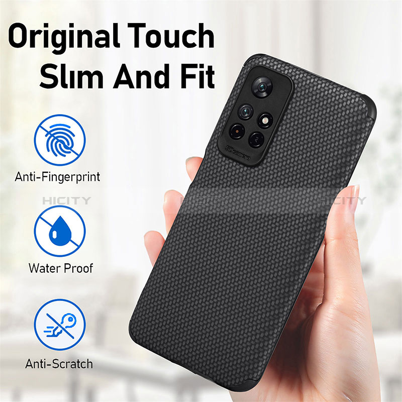 Silikon Hülle Handyhülle Ultra Dünn Schutzhülle Tasche Flexible mit Magnetisch S01D für Xiaomi Poco M4 Pro 5G groß