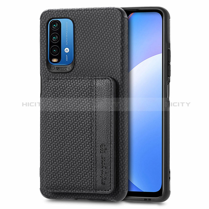 Silikon Hülle Handyhülle Ultra Dünn Schutzhülle Tasche Flexible mit Magnetisch S01D für Xiaomi Redmi 9 Power Schwarz