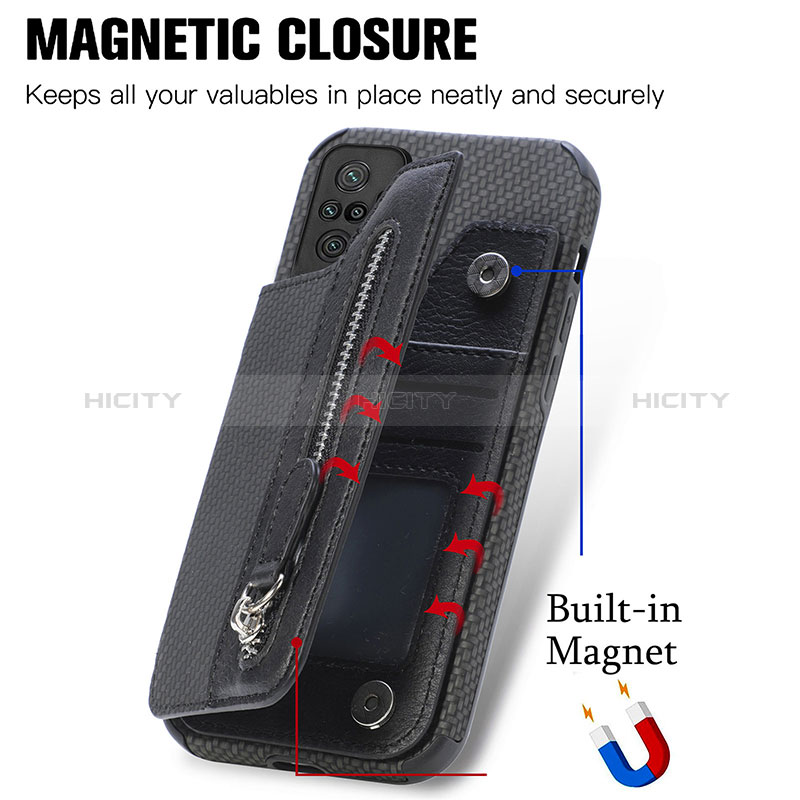 Silikon Hülle Handyhülle Ultra Dünn Schutzhülle Tasche Flexible mit Magnetisch S01D für Xiaomi Redmi Note 10 Pro Max groß