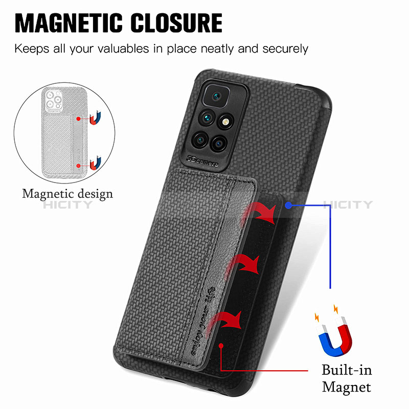 Silikon Hülle Handyhülle Ultra Dünn Schutzhülle Tasche Flexible mit Magnetisch S01D für Xiaomi Redmi Note 11 4G (2021)