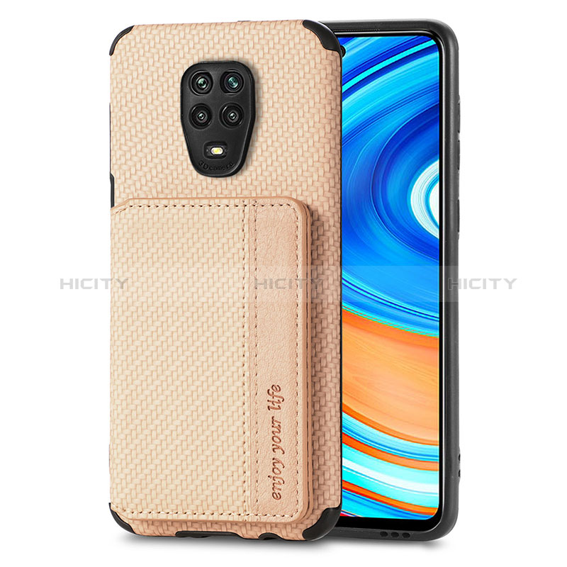 Silikon Hülle Handyhülle Ultra Dünn Schutzhülle Tasche Flexible mit Magnetisch S01D für Xiaomi Redmi Note 9 Pro Max Gold