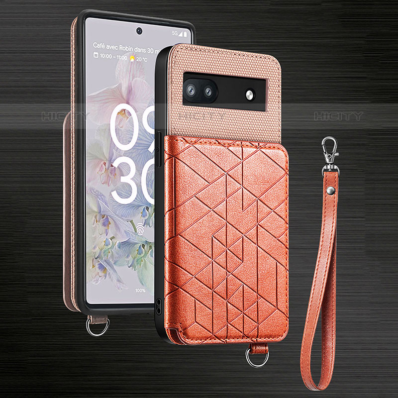 Silikon Hülle Handyhülle Ultra Dünn Schutzhülle Tasche Flexible mit Magnetisch S02D für Google Pixel 6a 5G Rosegold