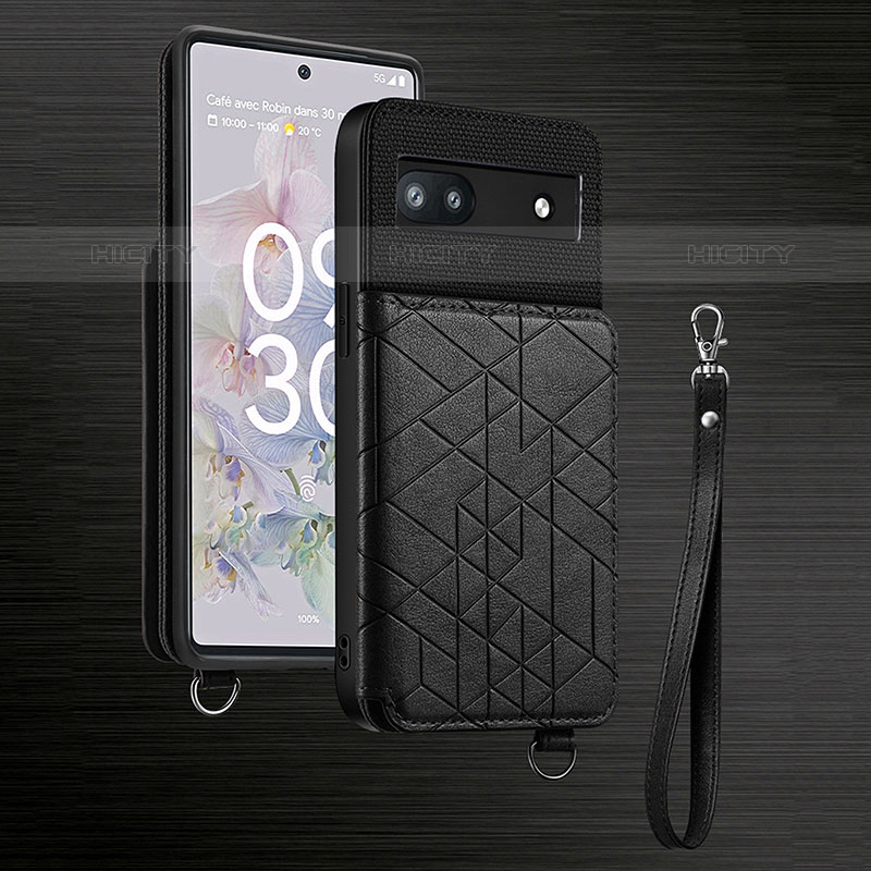 Silikon Hülle Handyhülle Ultra Dünn Schutzhülle Tasche Flexible mit Magnetisch S02D für Google Pixel 6a 5G Schwarz