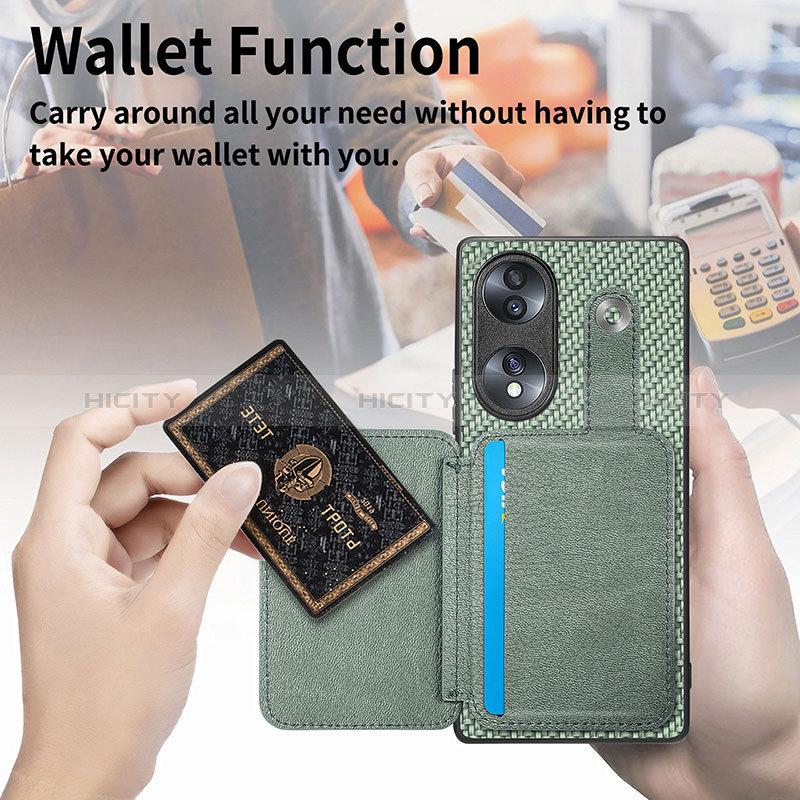 Silikon Hülle Handyhülle Ultra Dünn Schutzhülle Tasche Flexible mit Magnetisch S02D für Huawei Honor 70 5G groß