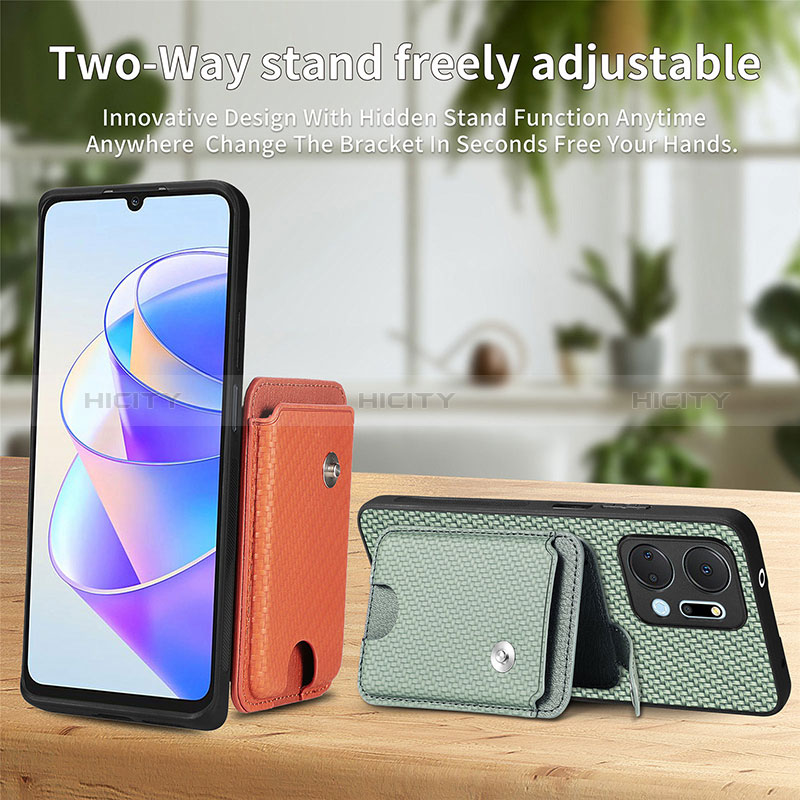 Silikon Hülle Handyhülle Ultra Dünn Schutzhülle Tasche Flexible mit Magnetisch S02D für Huawei Honor X7a