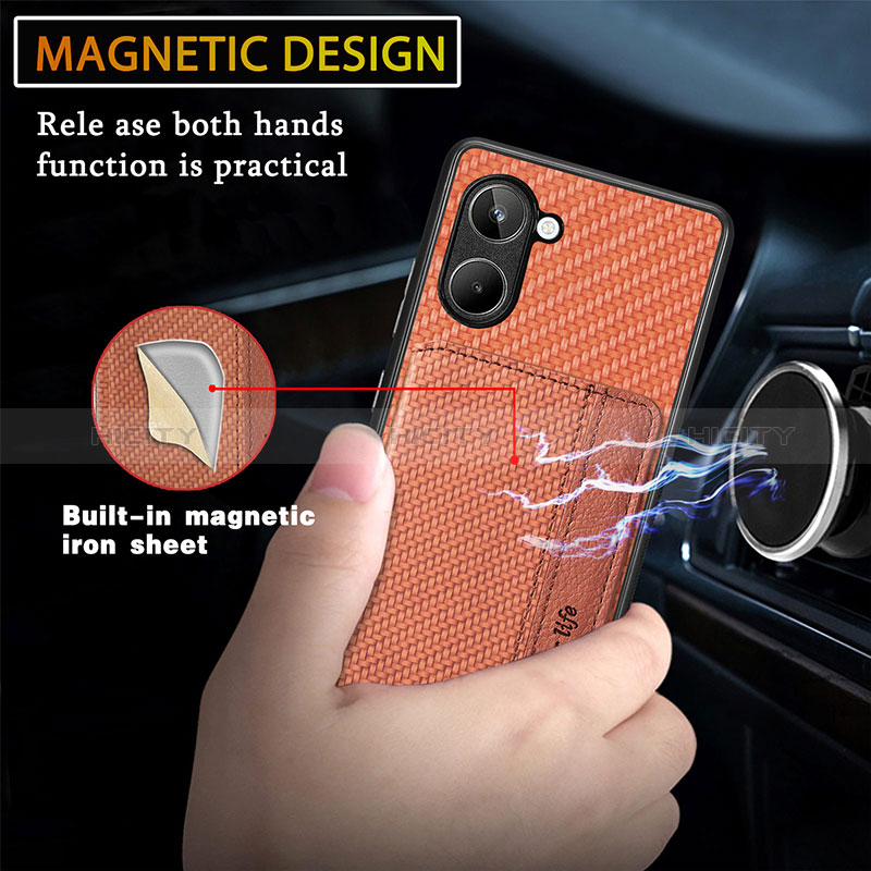 Silikon Hülle Handyhülle Ultra Dünn Schutzhülle Tasche Flexible mit Magnetisch S02D für Realme 10 4G