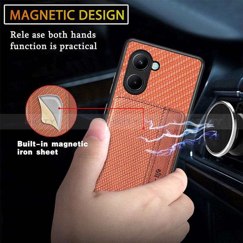 Silikon Hülle Handyhülle Ultra Dünn Schutzhülle Tasche Flexible mit Magnetisch S02D für Realme C33 groß