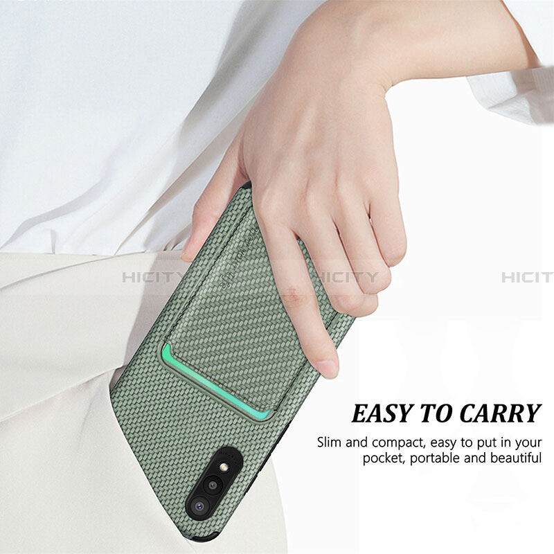 Silikon Hülle Handyhülle Ultra Dünn Schutzhülle Tasche Flexible mit Magnetisch S02D für Samsung Galaxy A02