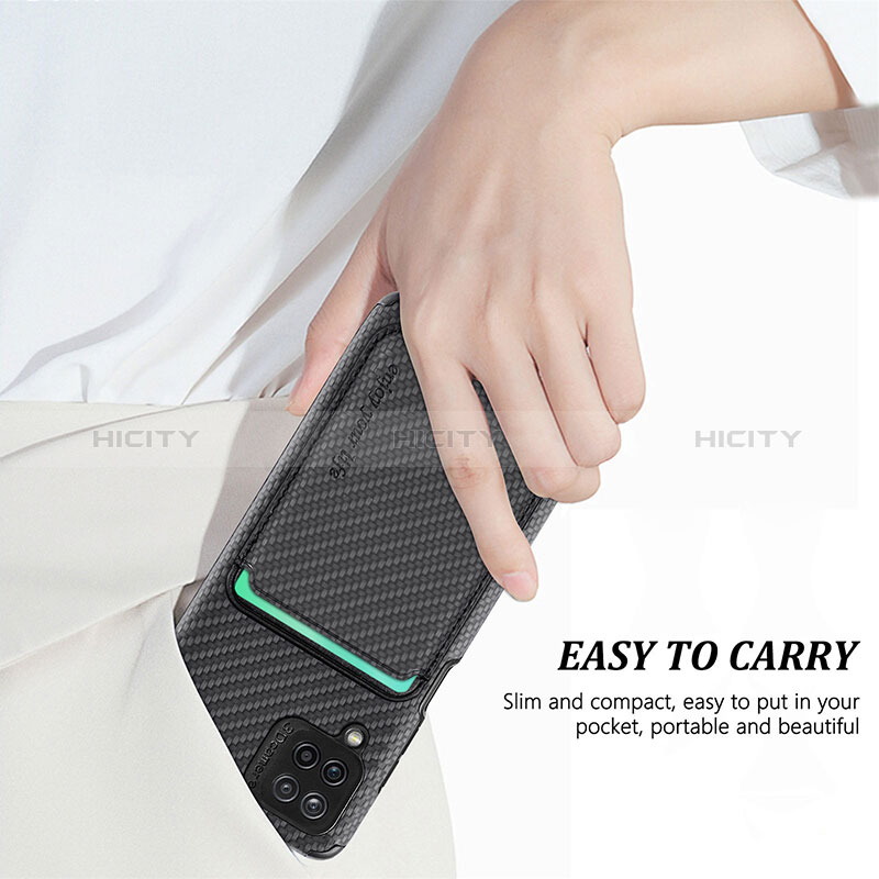 Silikon Hülle Handyhülle Ultra Dünn Schutzhülle Tasche Flexible mit Magnetisch S02D für Samsung Galaxy A12 groß
