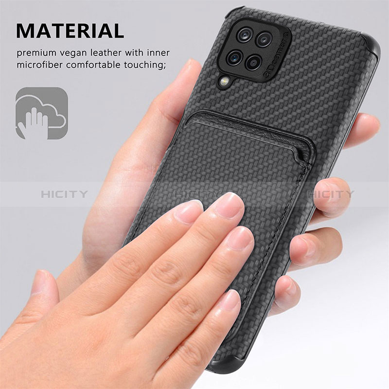 Silikon Hülle Handyhülle Ultra Dünn Schutzhülle Tasche Flexible mit Magnetisch S02D für Samsung Galaxy A12 groß