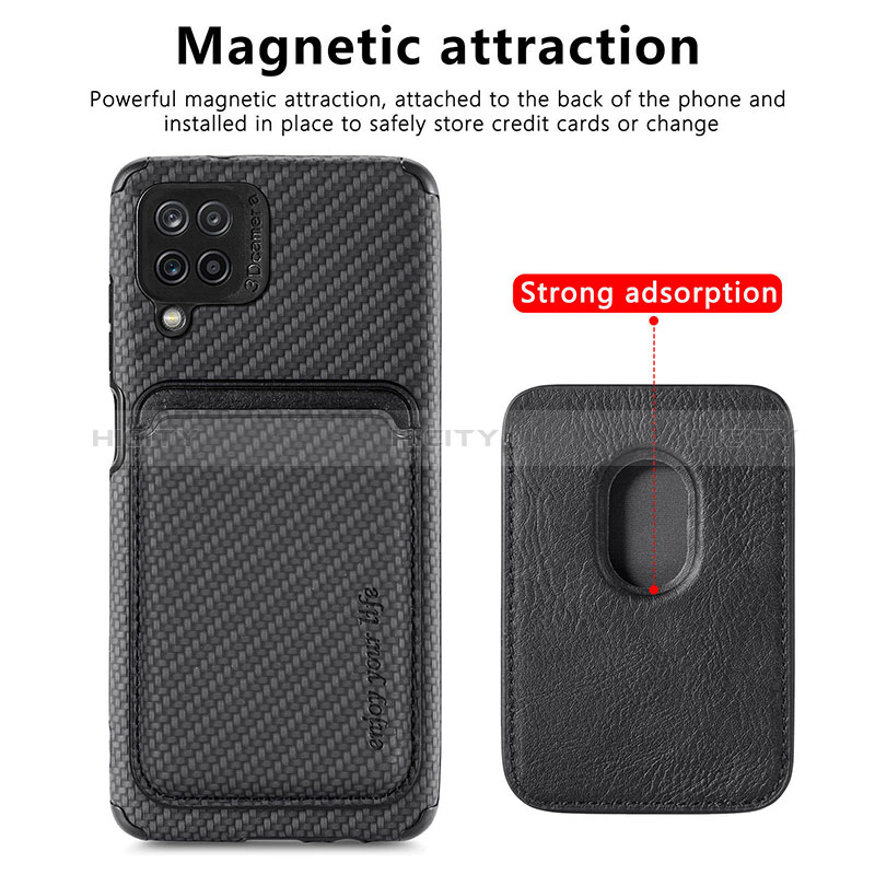 Silikon Hülle Handyhülle Ultra Dünn Schutzhülle Tasche Flexible mit Magnetisch S02D für Samsung Galaxy A12 Nacho groß