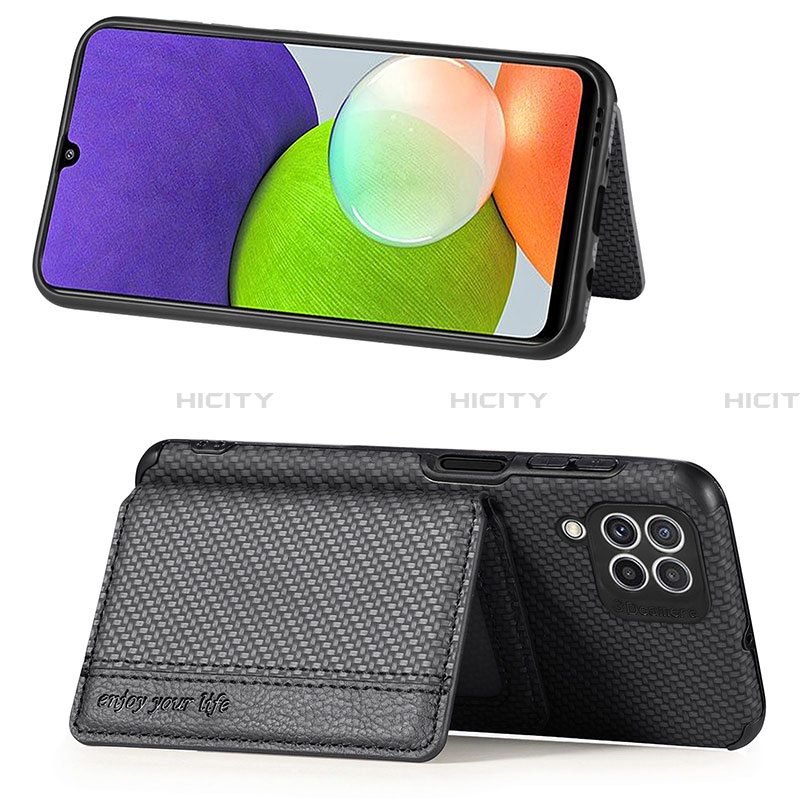 Silikon Hülle Handyhülle Ultra Dünn Schutzhülle Tasche Flexible mit Magnetisch S02D für Samsung Galaxy A22 4G groß