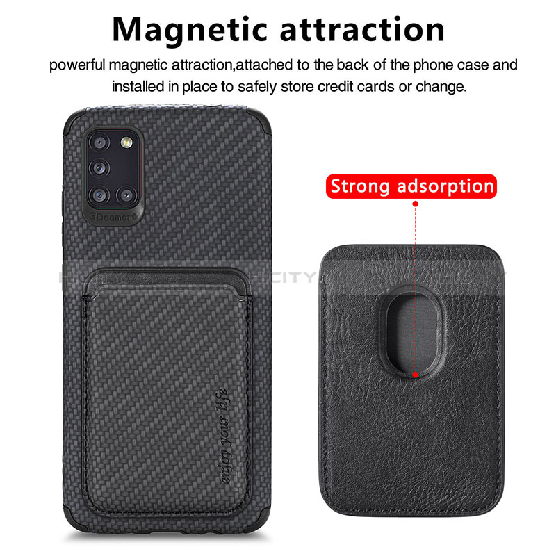 Silikon Hülle Handyhülle Ultra Dünn Schutzhülle Tasche Flexible mit Magnetisch S02D für Samsung Galaxy A31