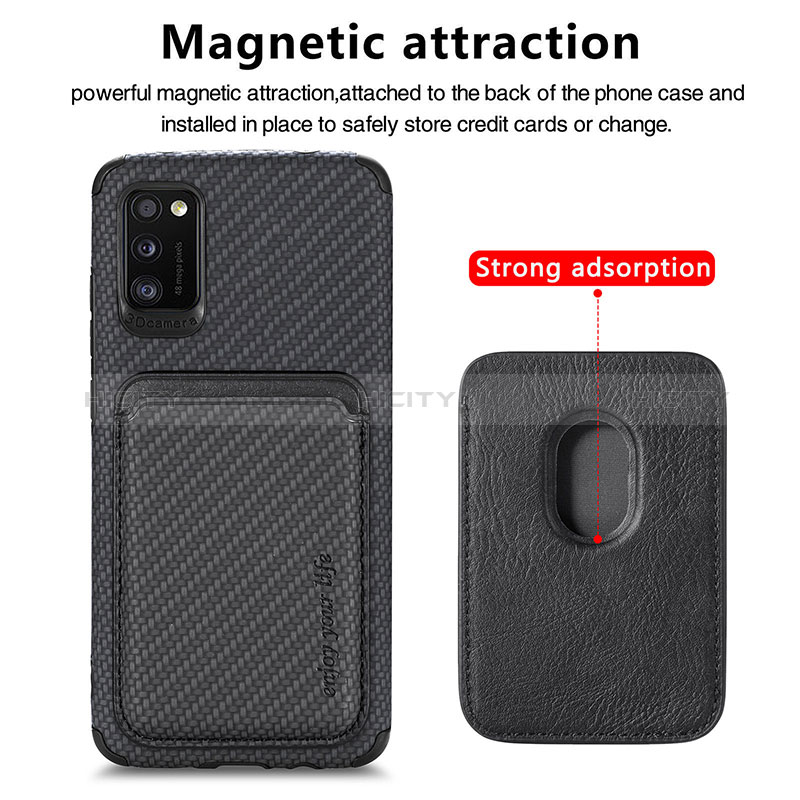 Silikon Hülle Handyhülle Ultra Dünn Schutzhülle Tasche Flexible mit Magnetisch S02D für Samsung Galaxy A41 groß