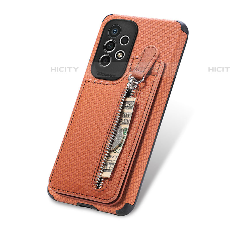 Silikon Hülle Handyhülle Ultra Dünn Schutzhülle Tasche Flexible mit Magnetisch S02D für Samsung Galaxy A53 5G Braun
