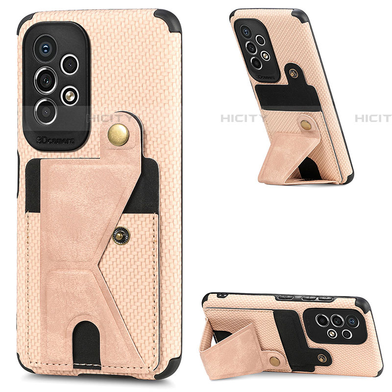 Silikon Hülle Handyhülle Ultra Dünn Schutzhülle Tasche Flexible mit Magnetisch S02D für Samsung Galaxy A73 5G Gold Plus