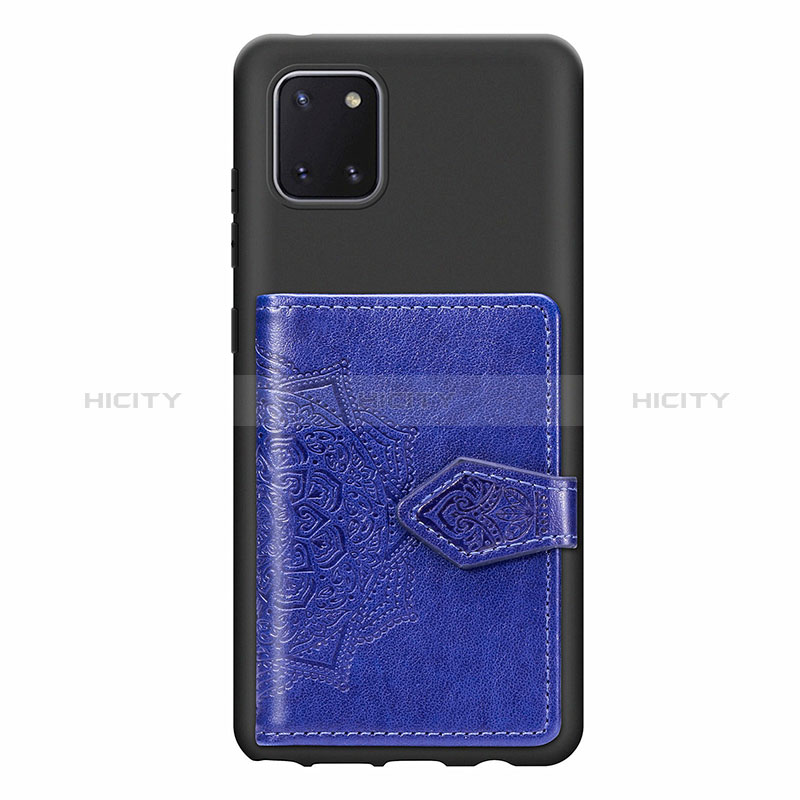 Silikon Hülle Handyhülle Ultra Dünn Schutzhülle Tasche Flexible mit Magnetisch S02D für Samsung Galaxy A81 Blau Plus