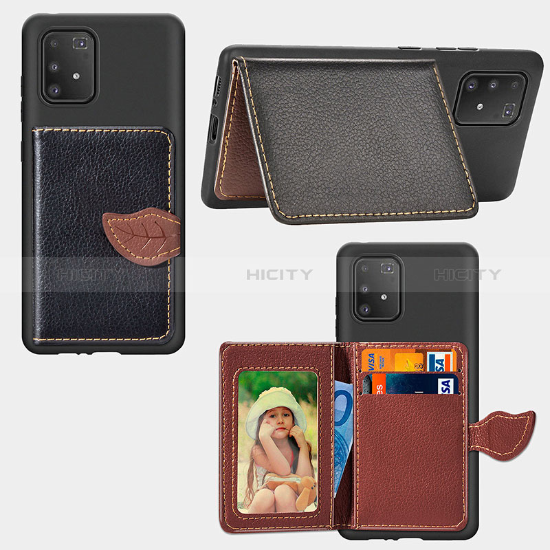 Silikon Hülle Handyhülle Ultra Dünn Schutzhülle Tasche Flexible mit Magnetisch S02D für Samsung Galaxy A91 groß