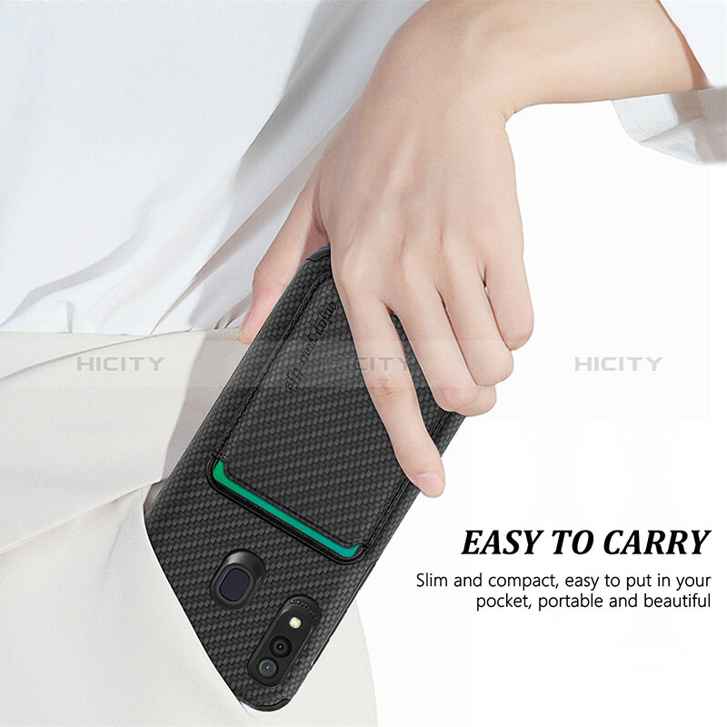 Silikon Hülle Handyhülle Ultra Dünn Schutzhülle Tasche Flexible mit Magnetisch S02D für Samsung Galaxy M10S groß