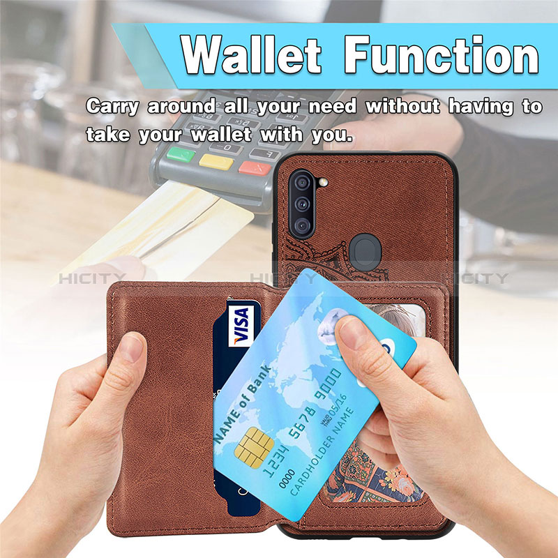 Silikon Hülle Handyhülle Ultra Dünn Schutzhülle Tasche Flexible mit Magnetisch S02D für Samsung Galaxy M11 groß